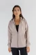 Women's hooded sweatshirt jacket in Organic Cotton and Tencel™ - Beige rosé