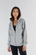 Women's hooded sweatshirt jacket in Organic Cotton and Tencel™ - Gray melange