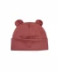 TEDDY hat with ears for children in organic cotton - Dark Red