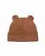 Cappello con orecchie TEDDY per bambini in cotone biologico - Caramello