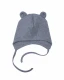 ORGANIC COTTON HAT WITH TEDDY EARS - Gray melange