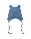 ORGANIC COTTON HAT WITH TEDDY EARS - Blue Dusk
