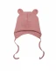 ORGANIC COTTON HAT WITH TEDDY EARS - Pink
