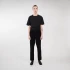 Corduroy men's trousers in pure organic cotton velvet - Black