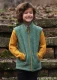 Children's gilet in soft organic wool fleece - Sage green