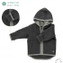 Milo hooded jacket for kids in organic wool fleece - Anthracite