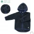 Milo hooded jacket for kids in organic wool fleece - Navy Blue