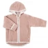 Milo hooded jacket for kids in organic wool fleece - Vintage Pink