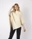 Elm Patchwork Poncho in natural merino wool - Natural white
