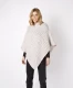Elm Patchwork Poncho in natural merino wool - Silver Mar