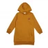Sweat hooded dress for girls in organic cotton - Curry