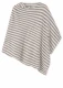 BLUSBAR poncho for women in pure merino wool - Natural-sand striped