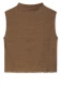 BLUSBAR box vest for women in pure merino wool - Camel Melange