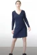 BLUSBAR ASYMMETRICAL dress for women in pure merino wool - Navy Blue