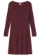 BLUSBAR ASYMMETRICAL dress for women in pure merino wool - Grape/Burgundy
