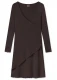 BLUSBAR ASYMMETRICAL dress for women in pure merino wool - Chocolate