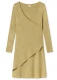 BLUSBAR ASYMMETRICAL dress for women in pure merino wool - Grain Melange