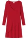 BLUSBAR ASYMMETRICAL dress for women in pure merino wool - Red