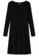 BLUSBAR ASYMMETRICAL dress for women in pure merino wool - Black