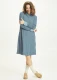 BLUSBAR turtleneck dress for women in pure merino wool - Zinc