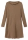 BLUSBAR turtleneck dress for women in pure merino wool - Camel Melange