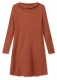 BLUSBAR turtleneck dress for women in pure merino wool - Terracotta