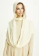 Vestito BLUSBAR collo drappeggiato da donna in pura lana merinos - Mandorla