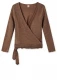 BLUSBAR Long Sleeved Wrap-over for women in pure merino wool - Camel Melange