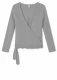 BLUSBAR Long Sleeved Wrap-over for women in pure merino wool - Stone