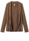 BLUSBAR Short cardigan for women in pure merino wool - Camel Melange