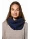 BIESEN women's ring scarf in pure Alpaca wool 32x180cm - Melange blue