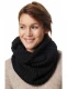 BIESEN women's ring scarf in pure Alpaca wool 32x180cm - Black