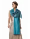 TWO-TONE women's scarf in Alpaca and Silk 48x200cm - Turquoise