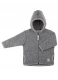 Heavy hooded jacket for kids in organic wool fleece - Gray