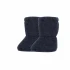 Thermal booties for babies in organic wool fleece - Navy Blue