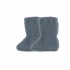 Thermal booties for babies in organic wool fleece - Blue steel