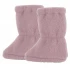 Thermal booties for babies in organic wool fleece - Mauve