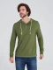 Hempro hooded sweater for men in hemp and organic cotton - Khaki