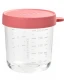 Graduated Glass Container with Hermetic Cap 150 ml for baby food - Pink