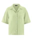 Women's short-sleeved shirt in hemp and organic cotton - Light green