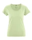 T-shirt with rolled crew neck for woman in hemp and organic cotton - Light green