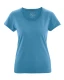 T-shirt with rolled crew neck for woman in hemp and organic cotton - Atlantic Blue
