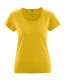 T-shirt con girocollo arrotolato da donna in canapa e cotone biologico - Curry