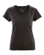 T-shirt con girocollo arrotolato da donna in canapa e cotone biologico - Nero
