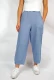 Anja women's bubble trousers in pure linen - Denim