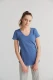 Flammè V-neck t-shirt for women in pure organic cotton - Light blue