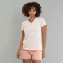 Miriam women's short pajamas in 100% Organic Cotton - Peach