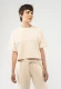 Women's cropped Deepali short sleeve sweatshirt in pure organic cotton - Avena