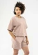Women's cropped Deepali short sleeve sweatshirt in pure organic cotton - Pink