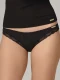 Jazz brief Earth with lace in organic cotton Comazo - Black